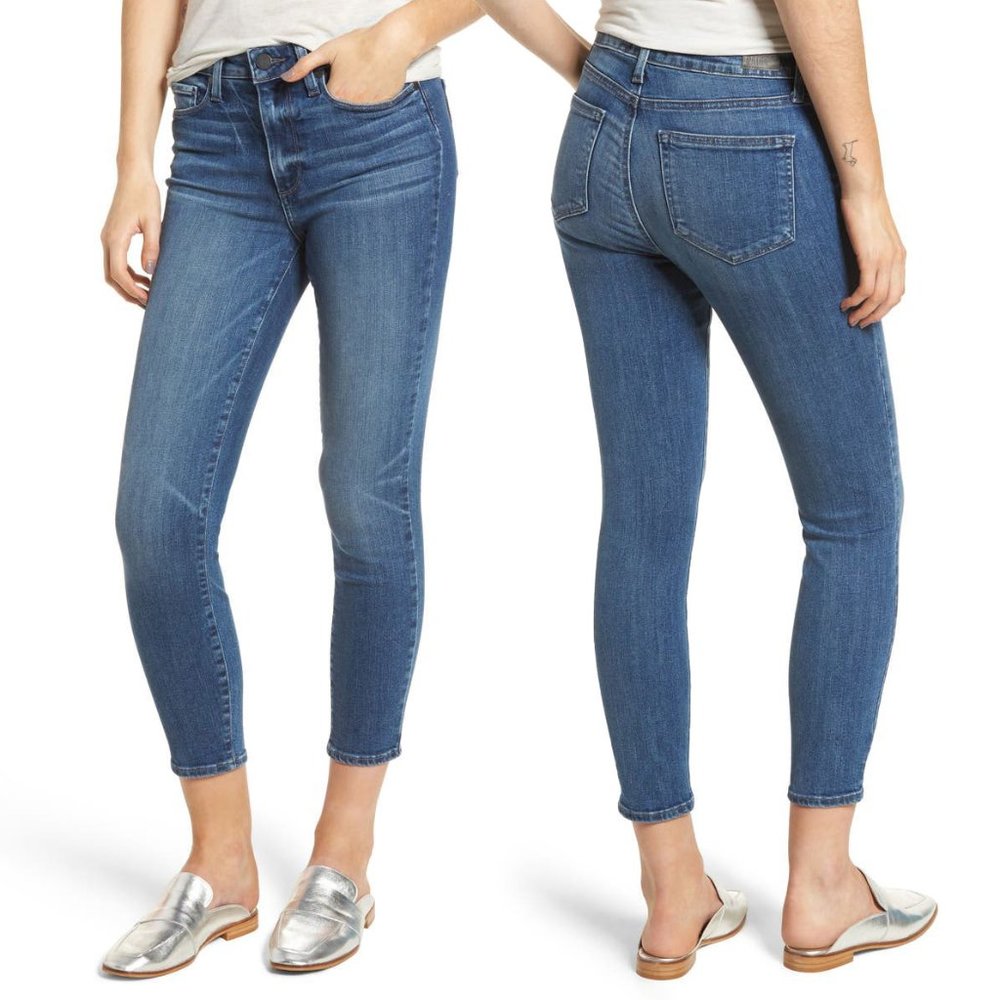 PAIGE Hoxton High Waist Ankle Skinny Jeans Bloomfield Wash Size 29